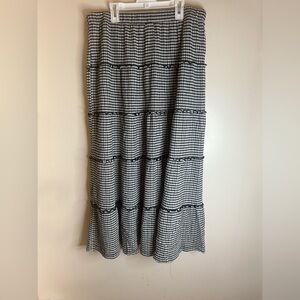 Wild Fable Black and White Gingham Maxi Skirt